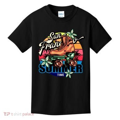 San Francisco Retro Roller Skates Kids T-Shirt