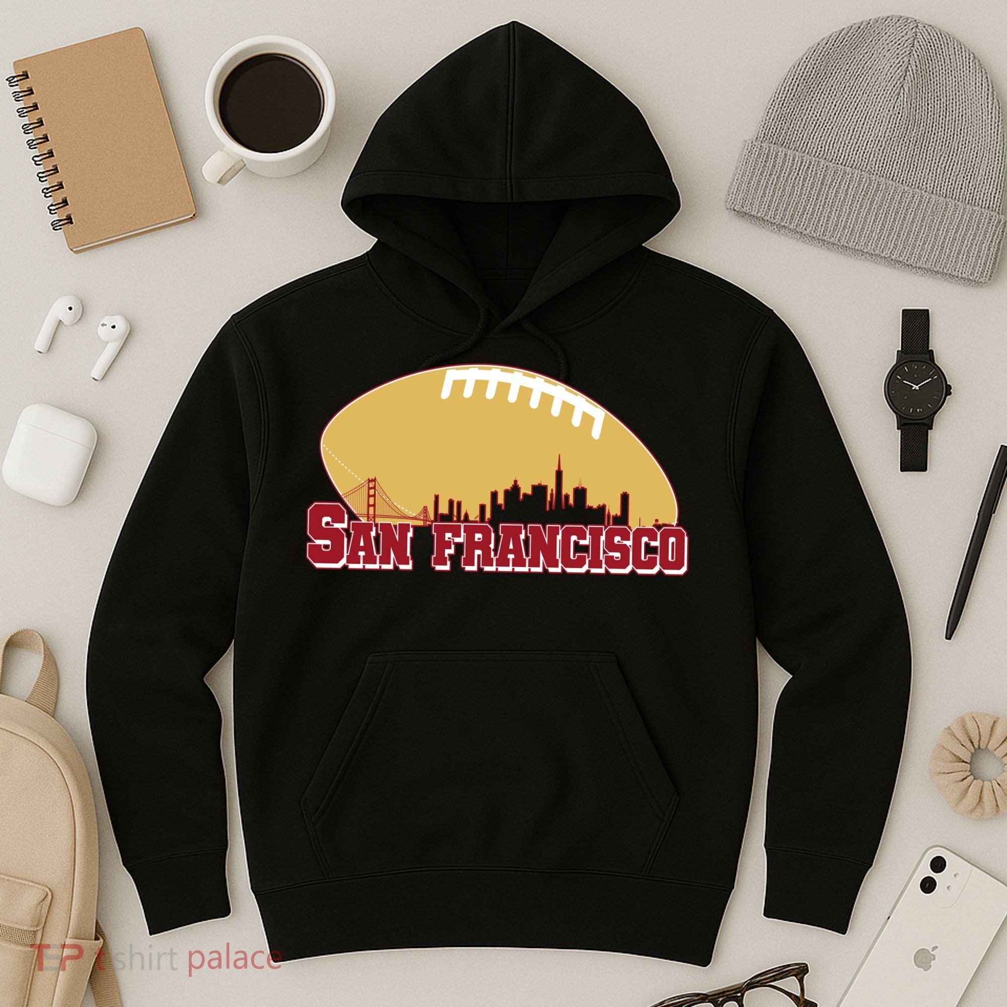 San Francisco Skyline Football Sports Fan Hoodie