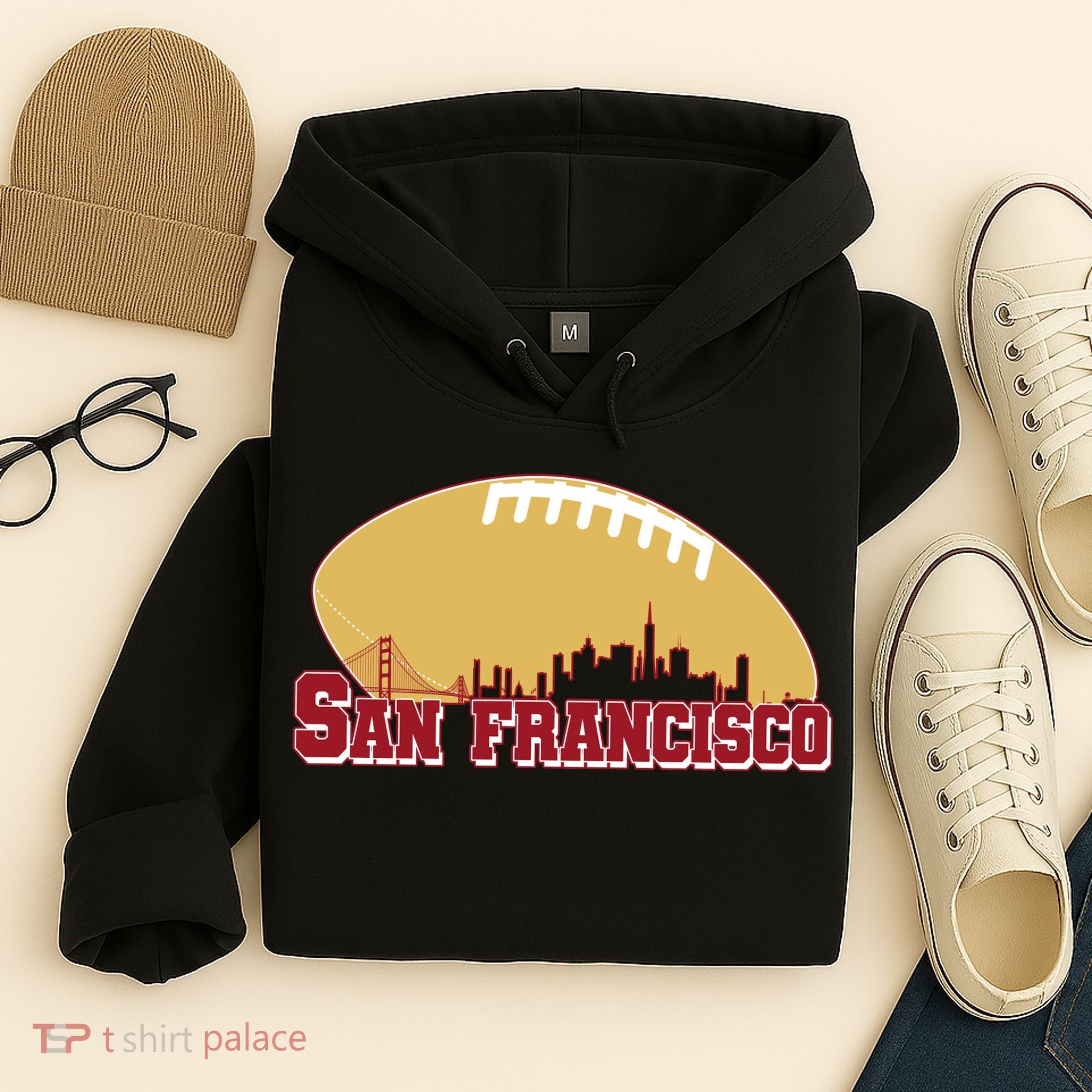 San Francisco Skyline Football Sports Fan Hoodie