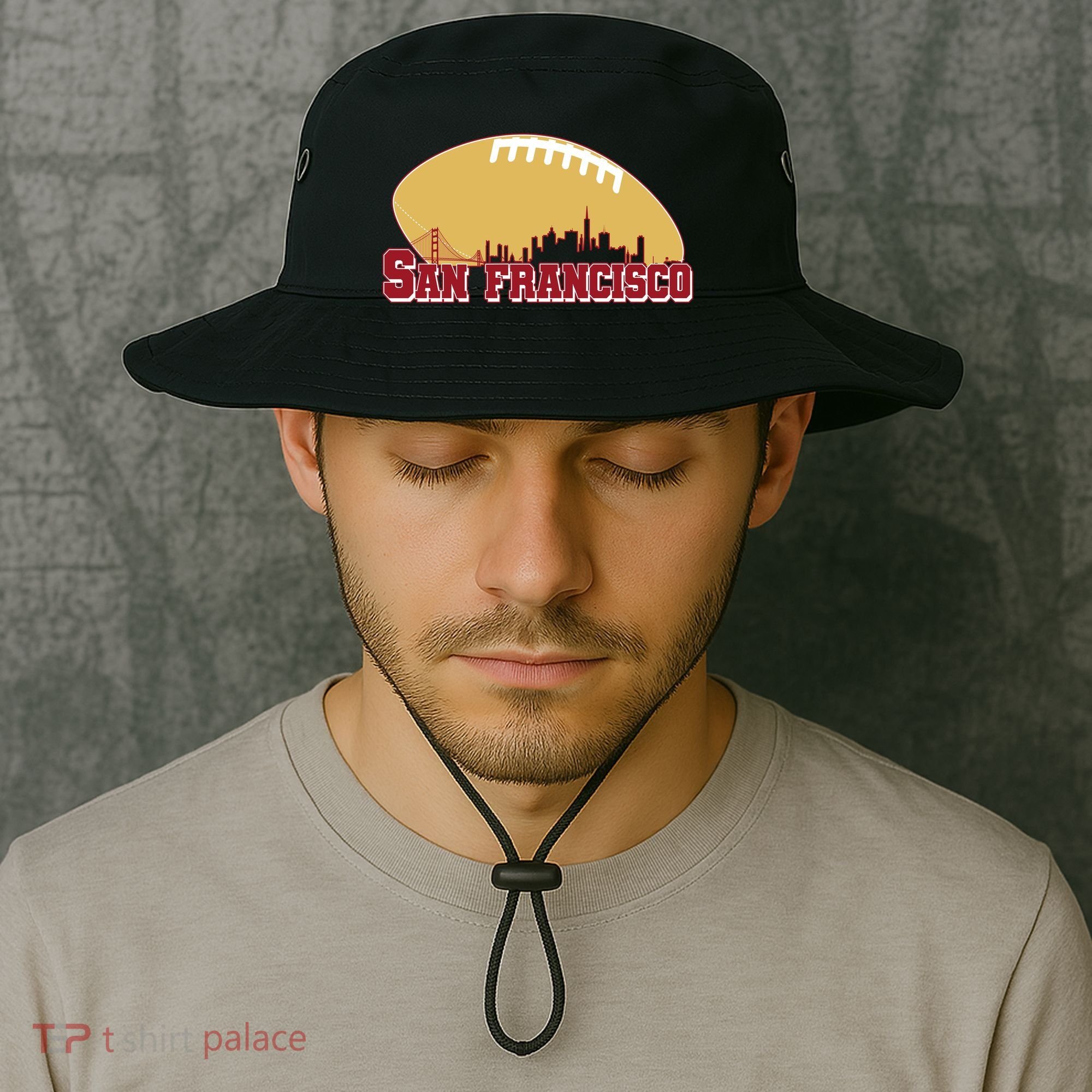 San Francisco Skyline Football Sports Fan Bucket Hat