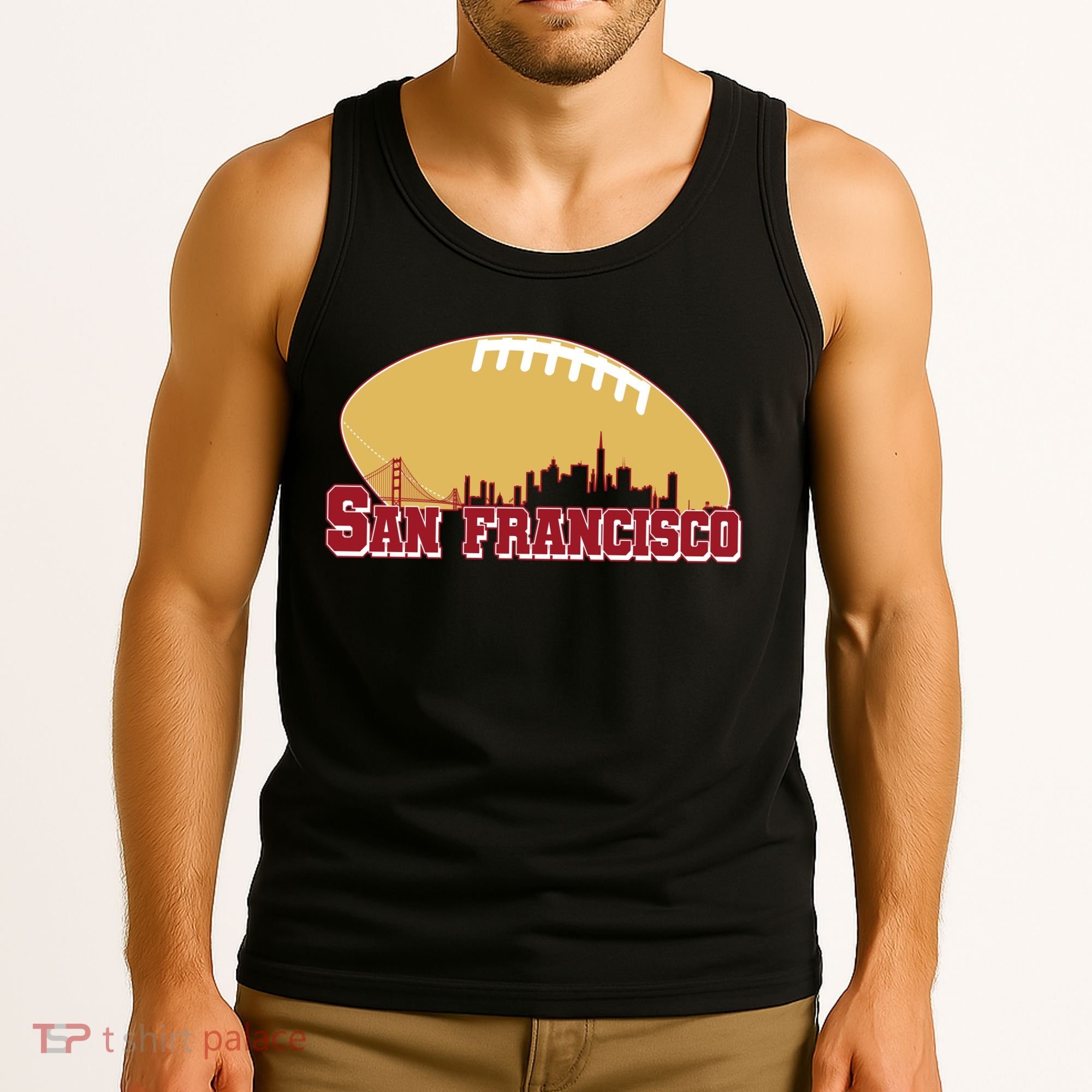 San Francisco Skyline Football Sports Fan Tank Top