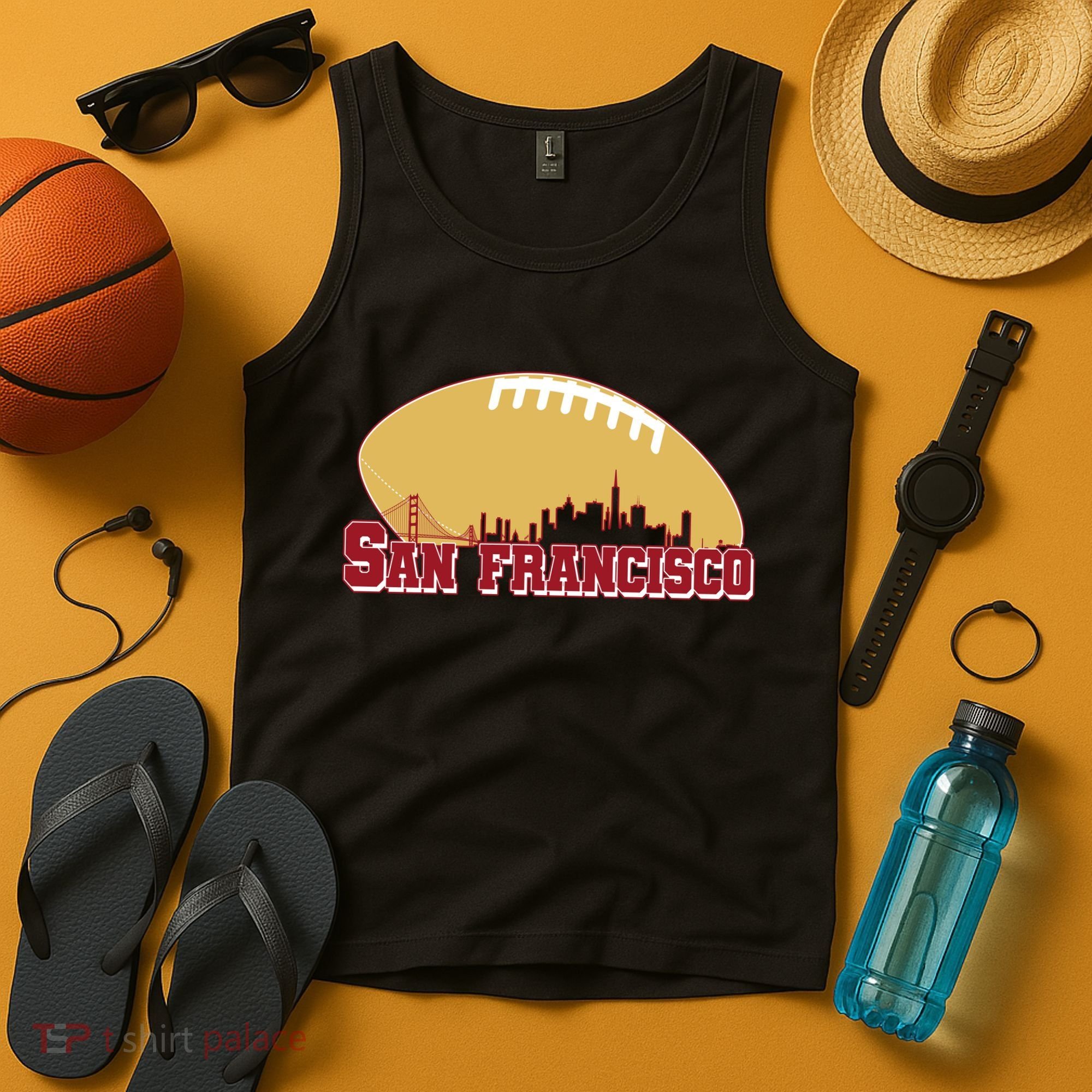 San Francisco Skyline Football Sports Fan Tank Top