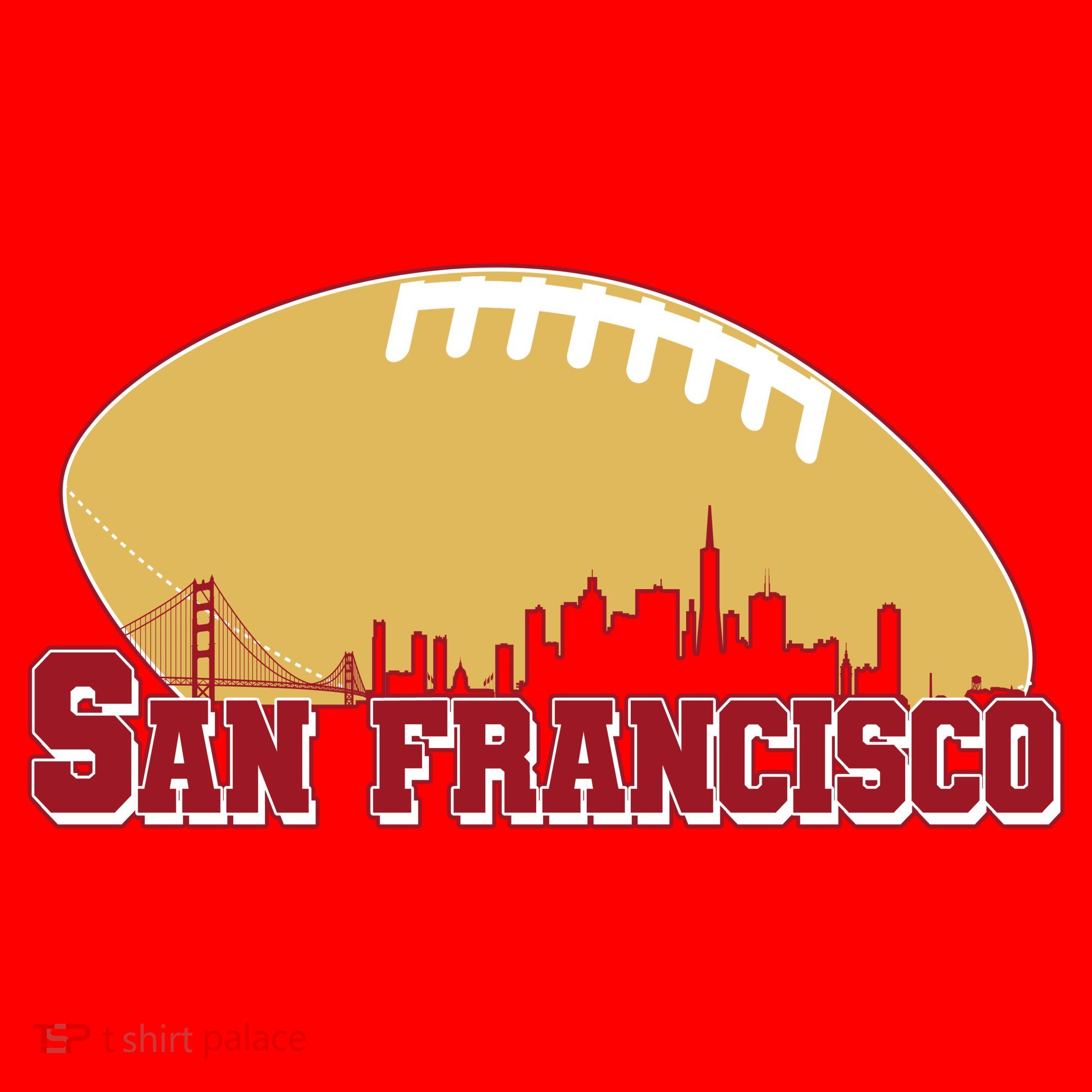 San Francisco Skyline Football Sports Fan Santa Hat