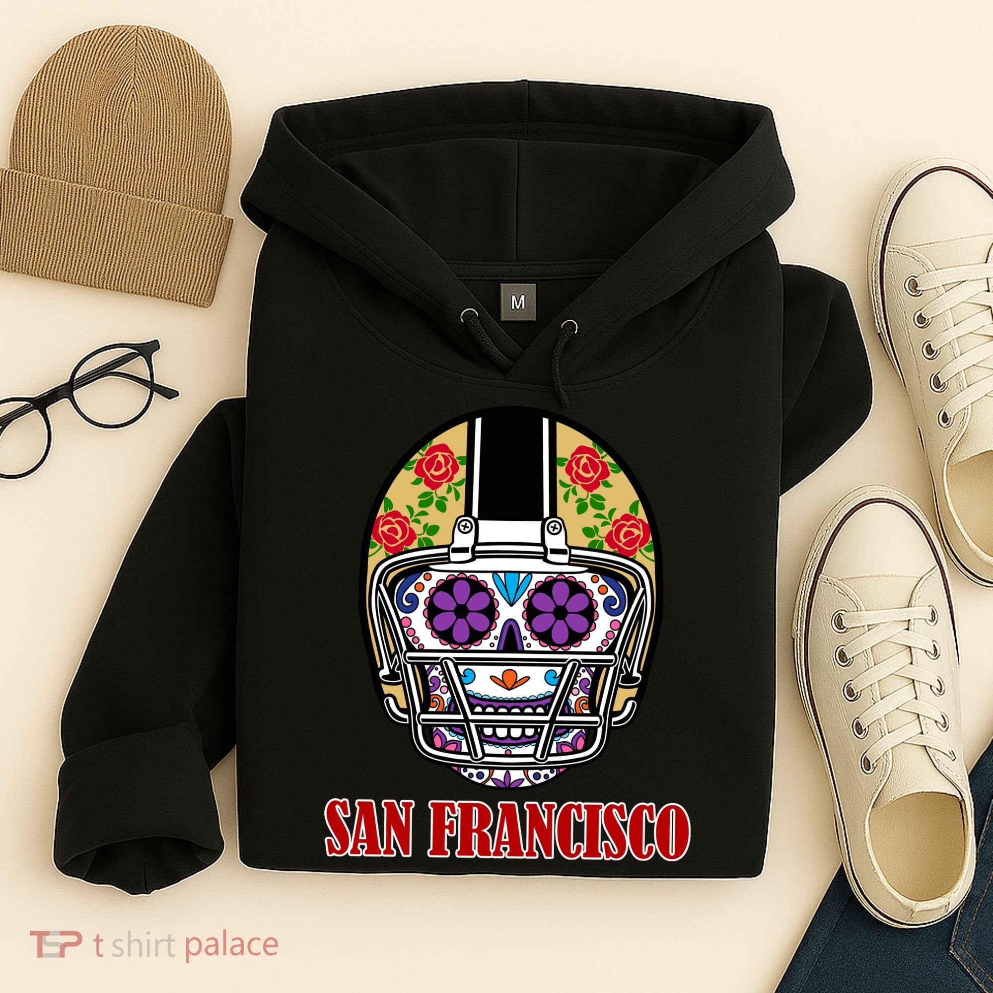 San Francisco Sugar Skull Football Fan Hoodie