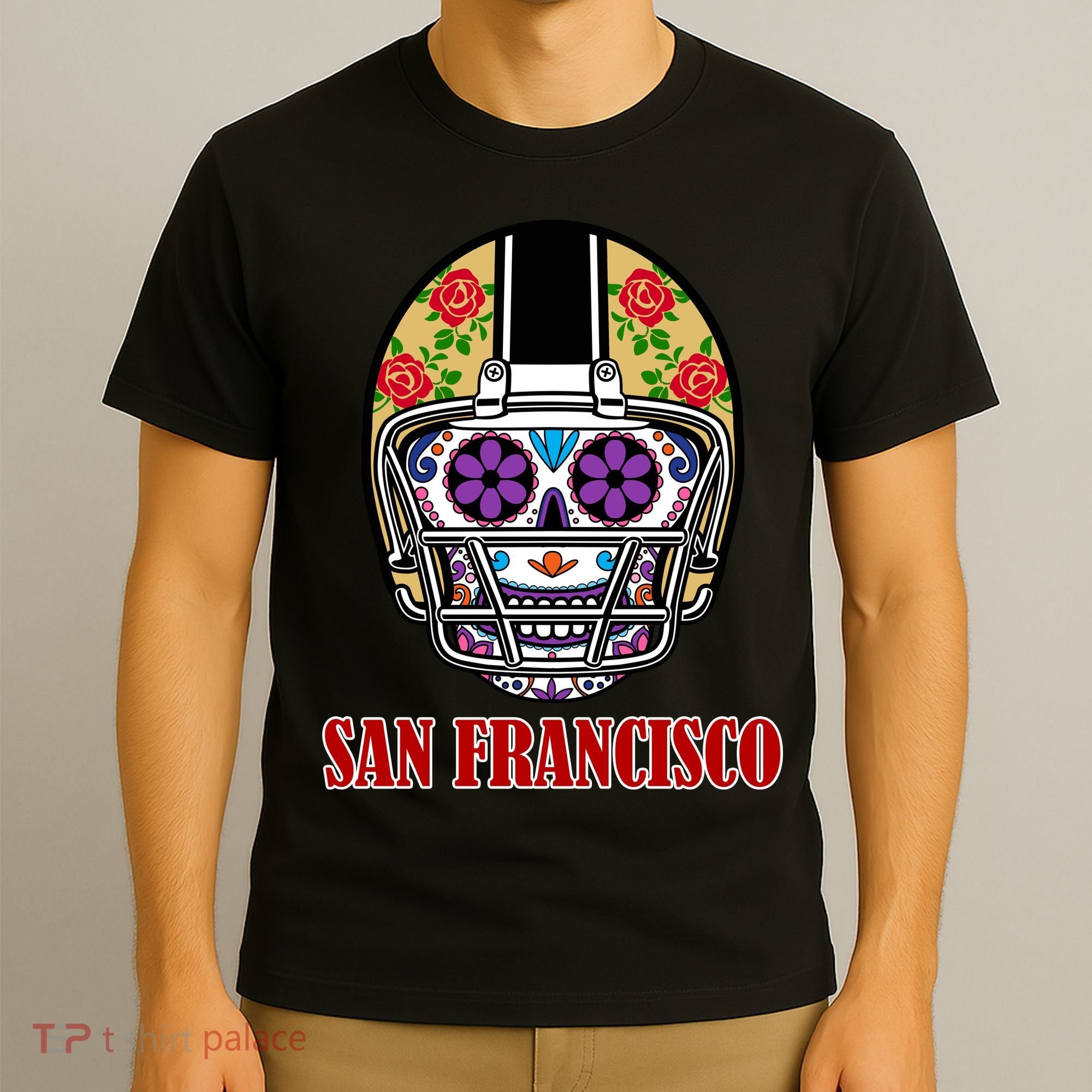 San Francisco Sugar Skull Football Fan T-Shirt