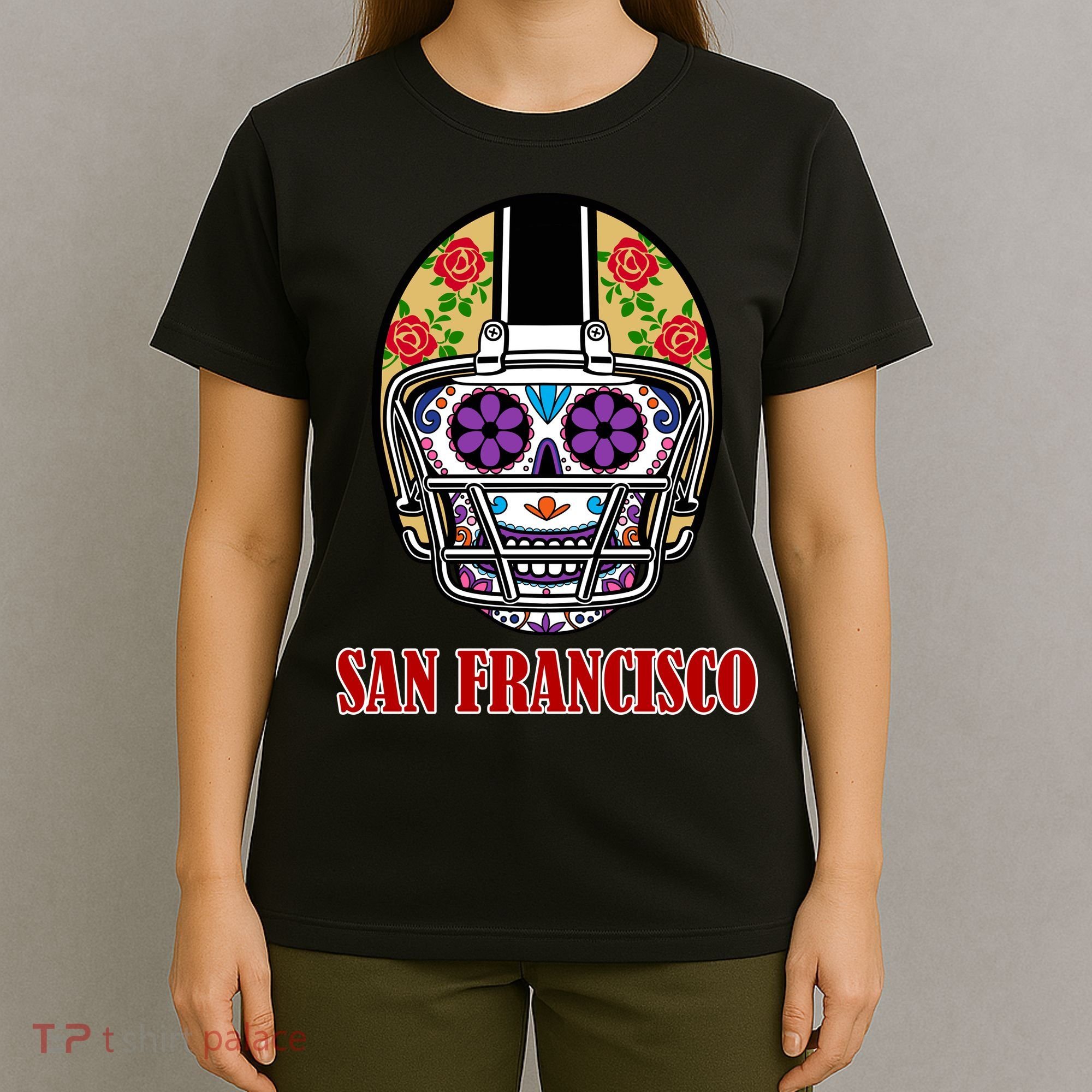 San Francisco Sugar Skull Football Fan T-Shirt