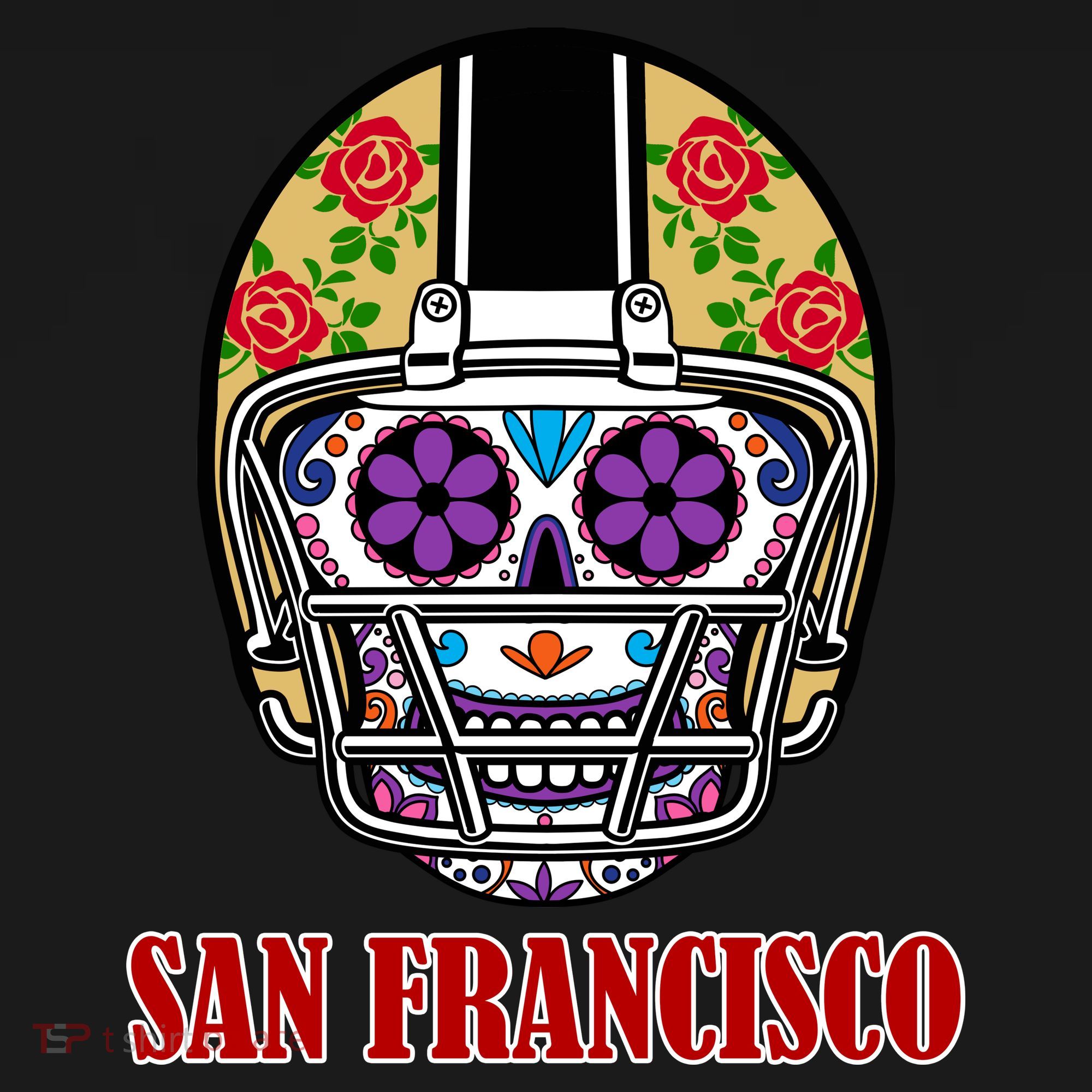 San Francisco Sugar Skull Football Fan Ornament