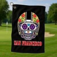 San Francisco Sugar Skull Football Fan Golf Towel thumb 1