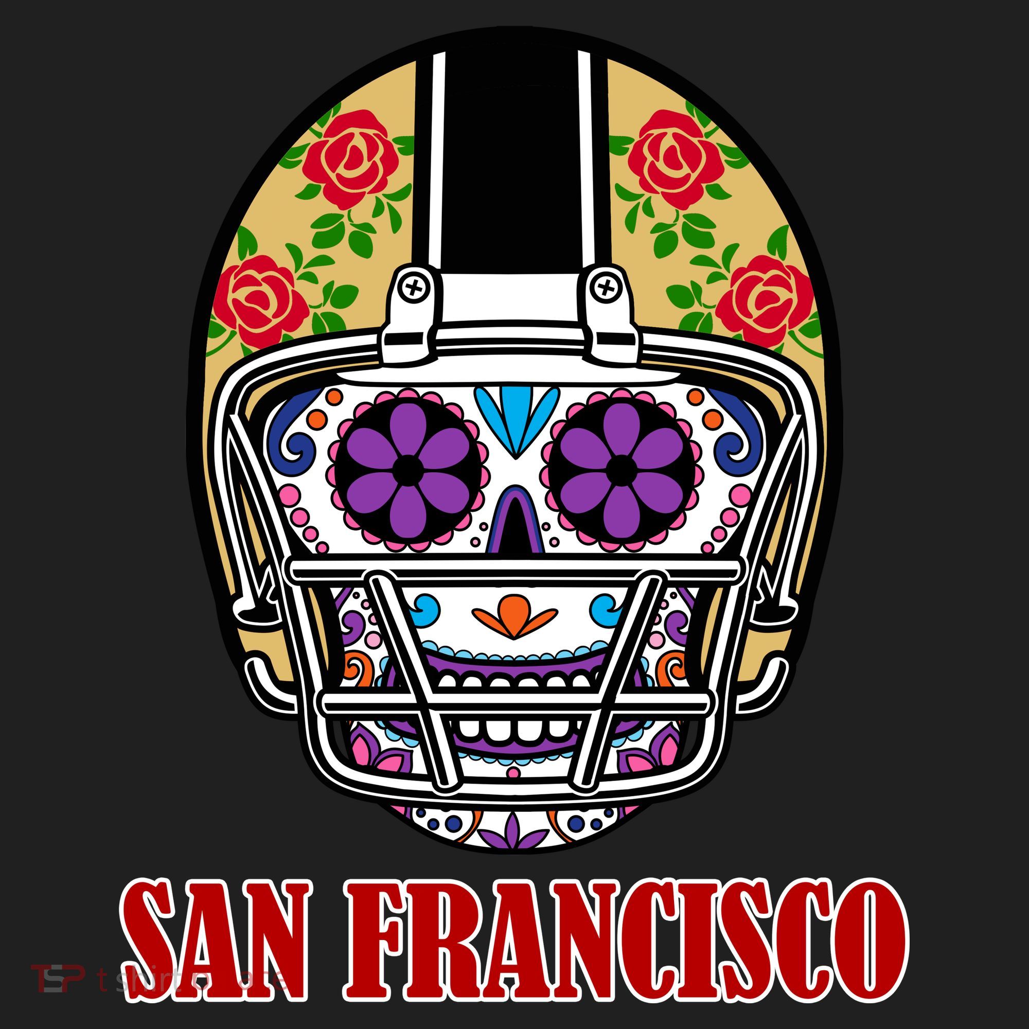 San Francisco Sugar Skull Football Fan Golf Towel