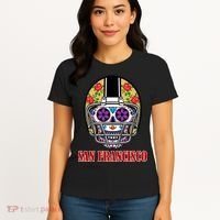 San Francisco Sugar Skull Football Fan Women's T-Shirt thumb 4