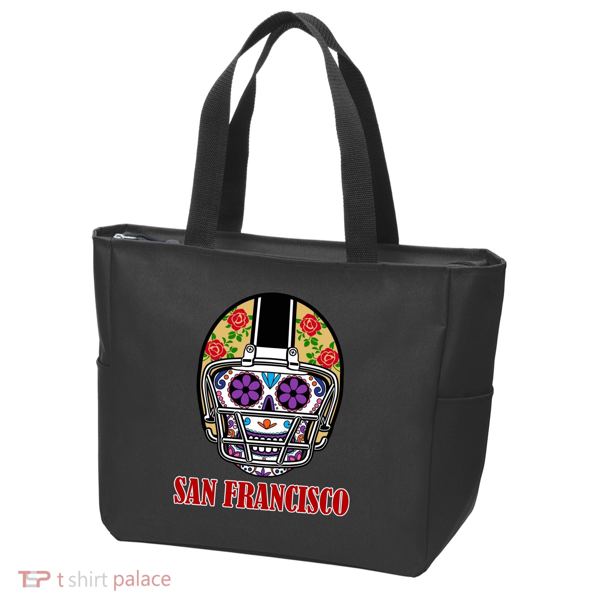 San Francisco Sugar Skull Football Fan Tote Bag