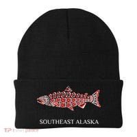 Southeast Alaska Nw Native American Indian Coho Salmon Gift Beanie thumb 0