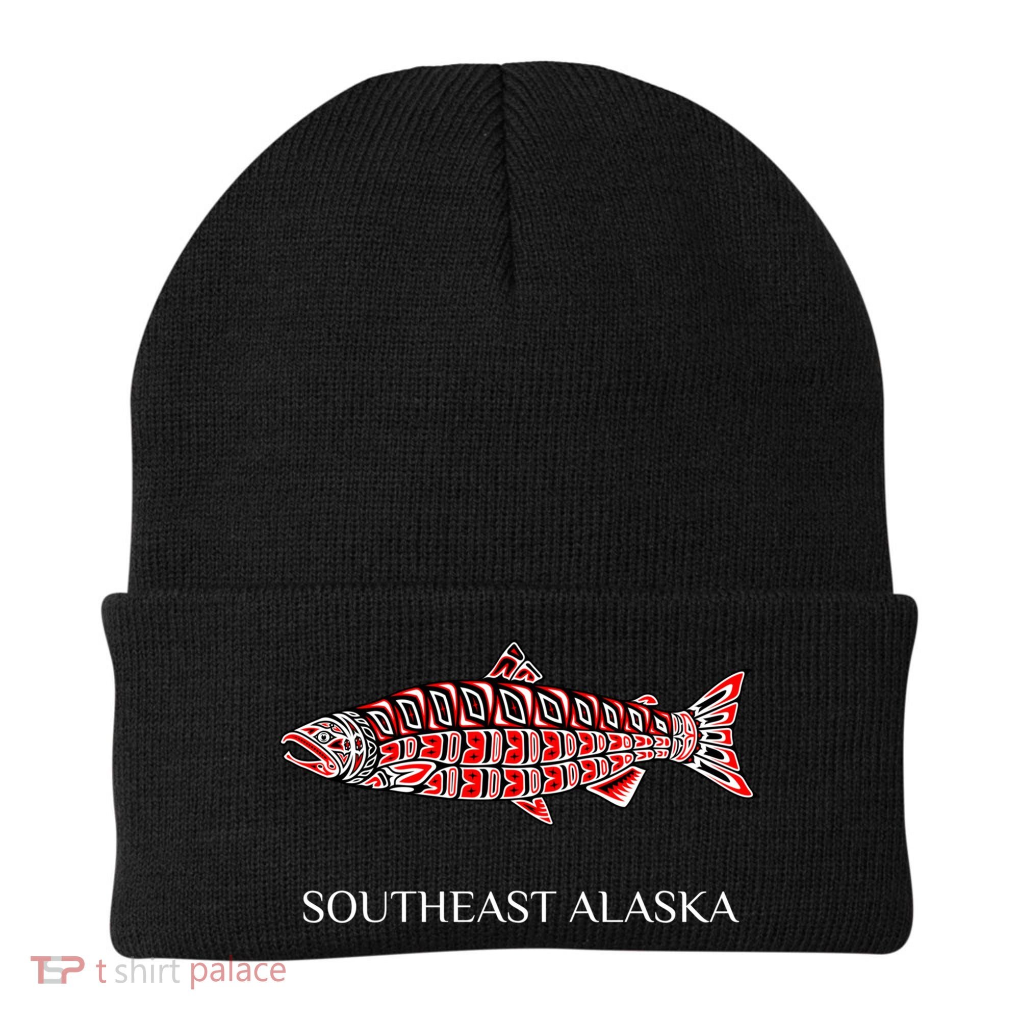Southeast Alaska Nw Native American Indian Coho Salmon Gift Beanie