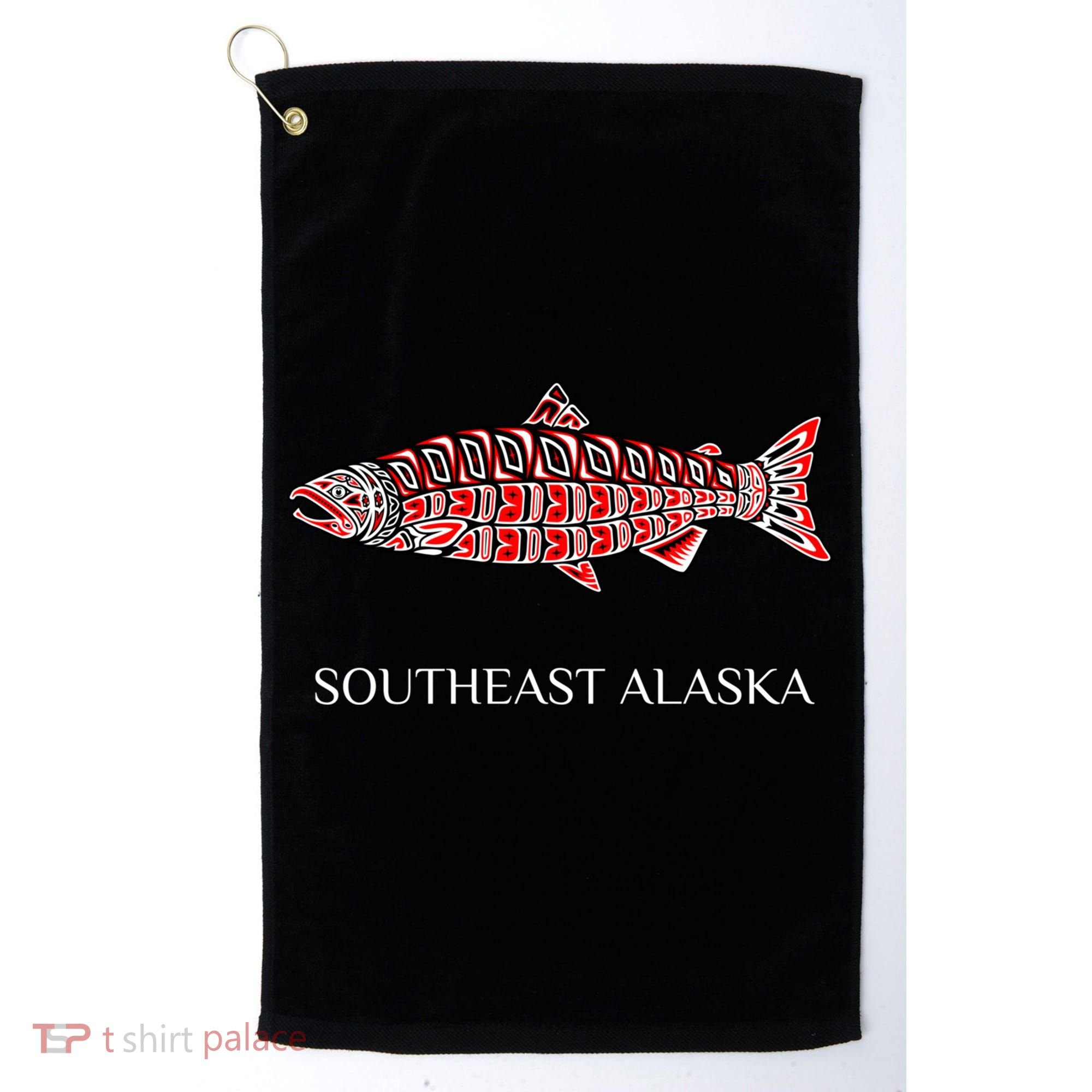 Southeast Alaska Nw Native American Indian Coho Salmon Gift Golf Towel