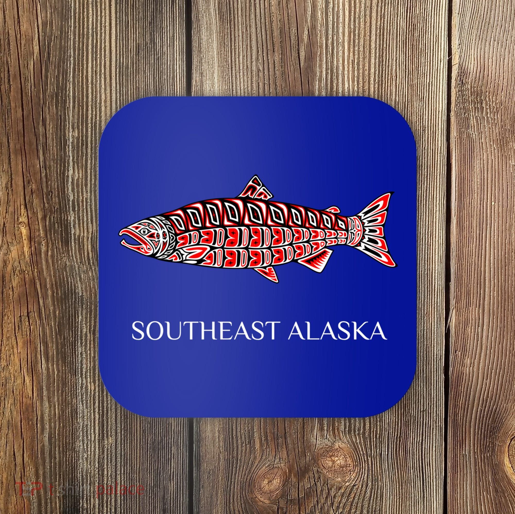 Southeast Alaska Nw Native American Indian Coho Salmon Gift Coaster