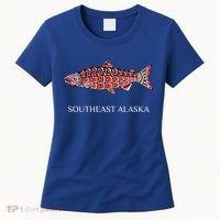 Southeast Alaska Nw Native American Indian Coho Salmon Gift Women's T-Shirt thumb 0