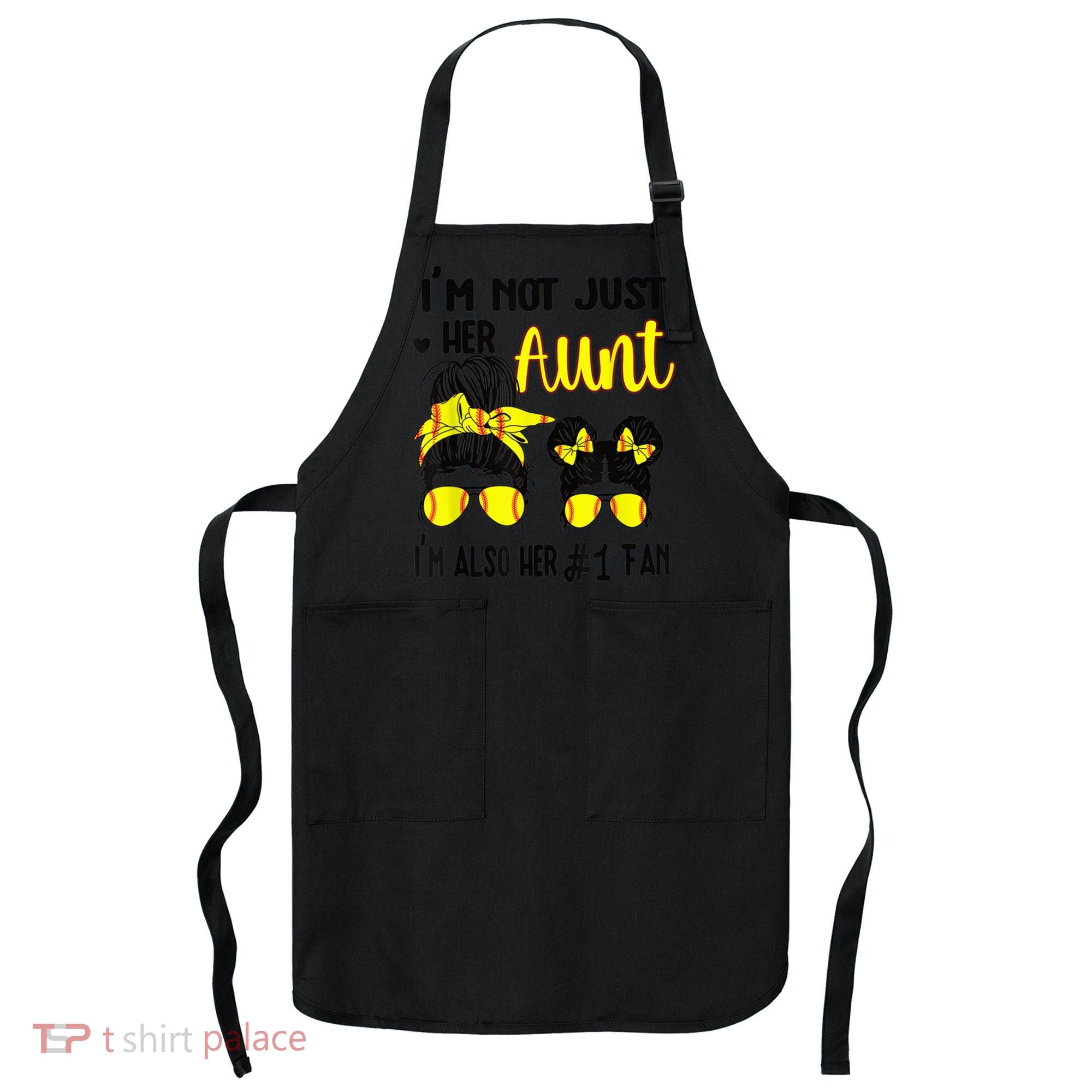 Softball Aunt Niece Fan Baseball Softball Auntie Apron