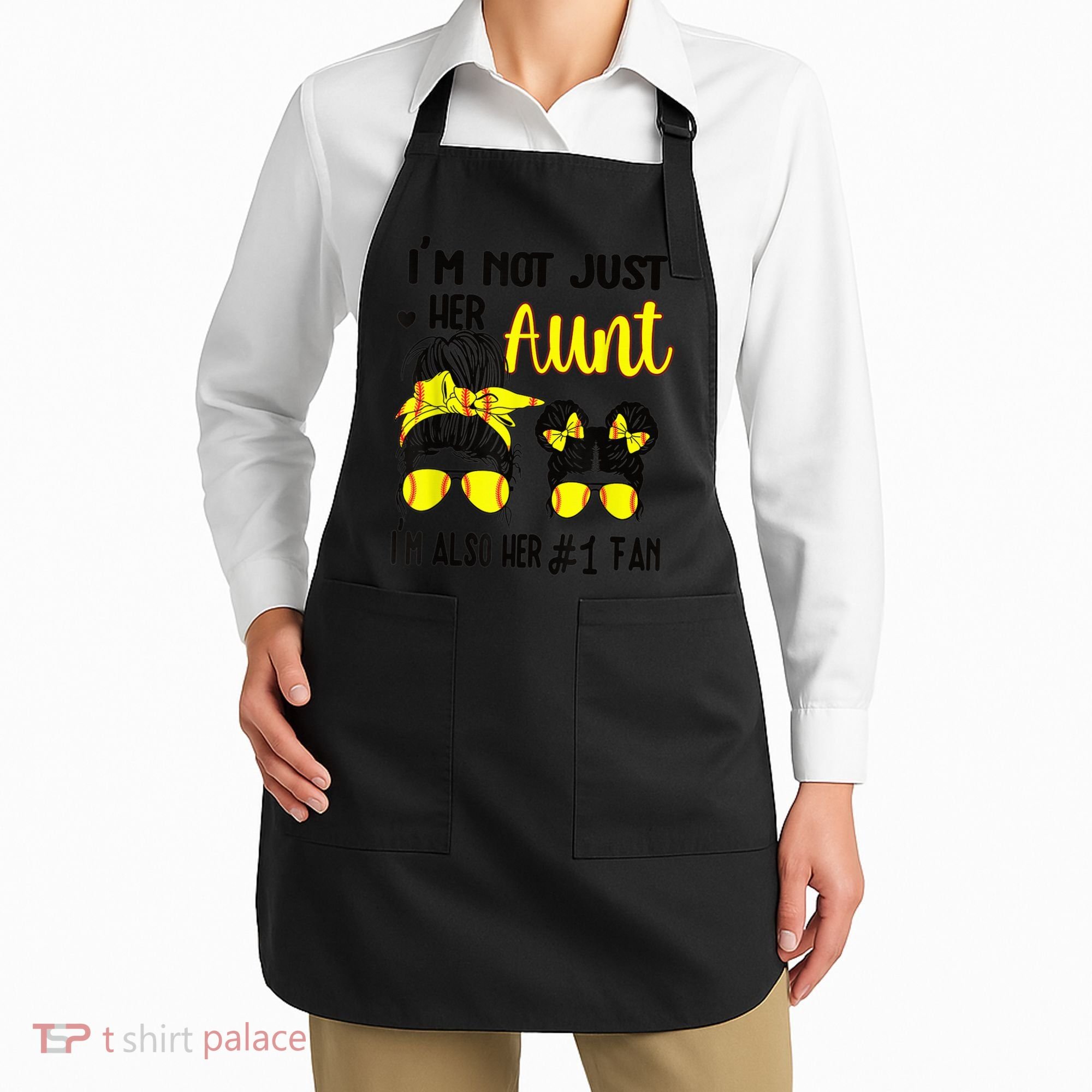 Softball Aunt Niece Fan Baseball Softball Auntie Apron