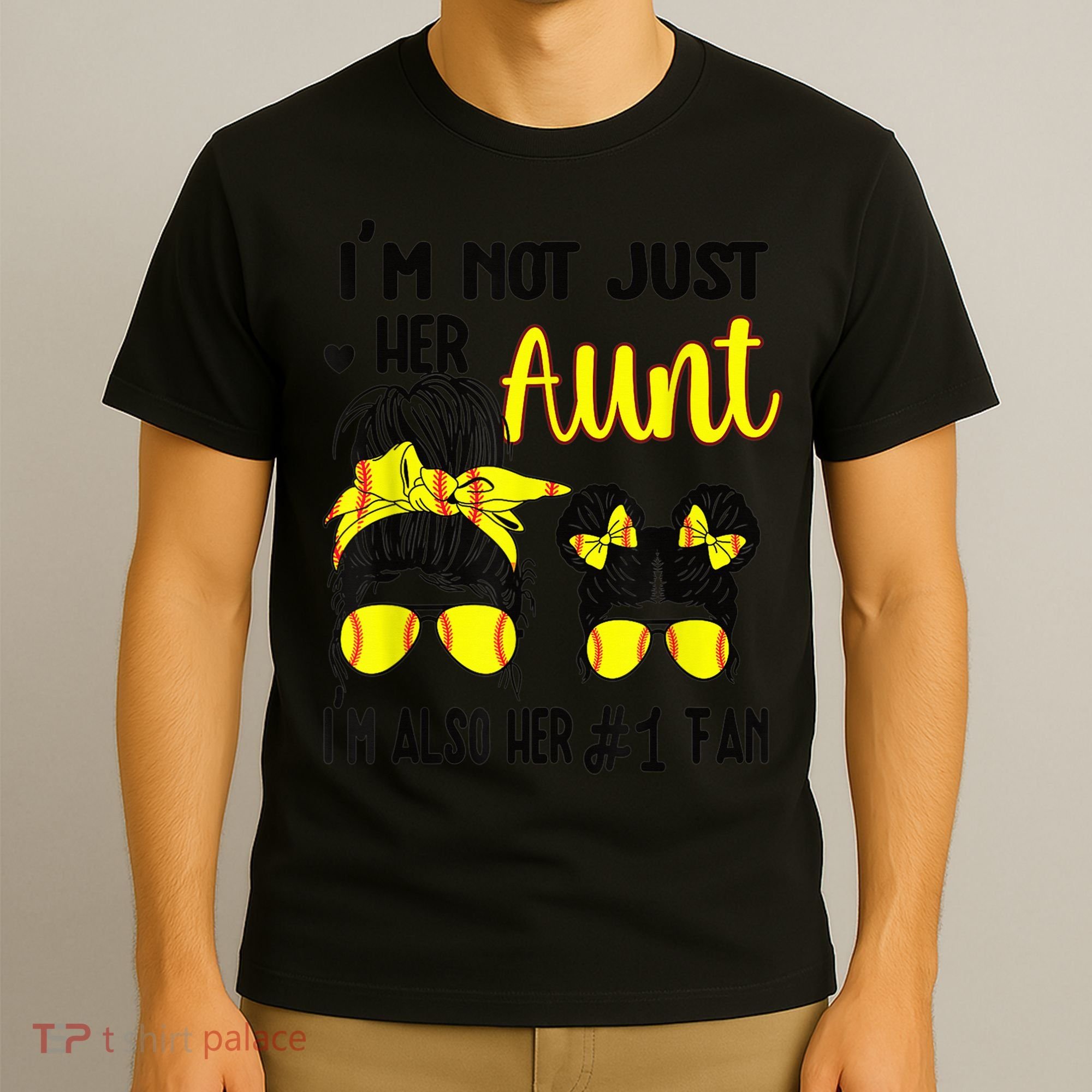 Softball Aunt Niece Fan Baseball Softball Auntie T-Shirt