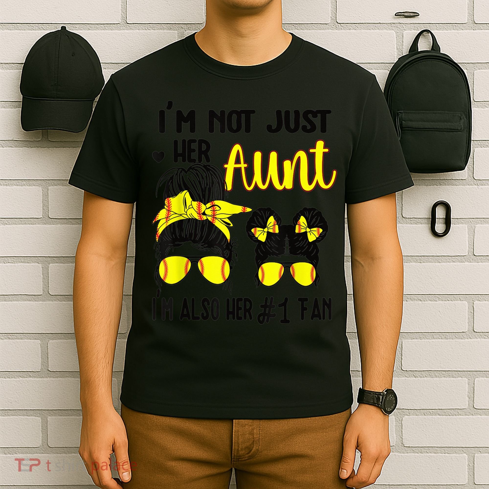 Softball Aunt Niece Fan Baseball Softball Auntie T-Shirt