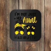 Softball Aunt Niece Fan Baseball Softball Auntie Coaster thumb 0
