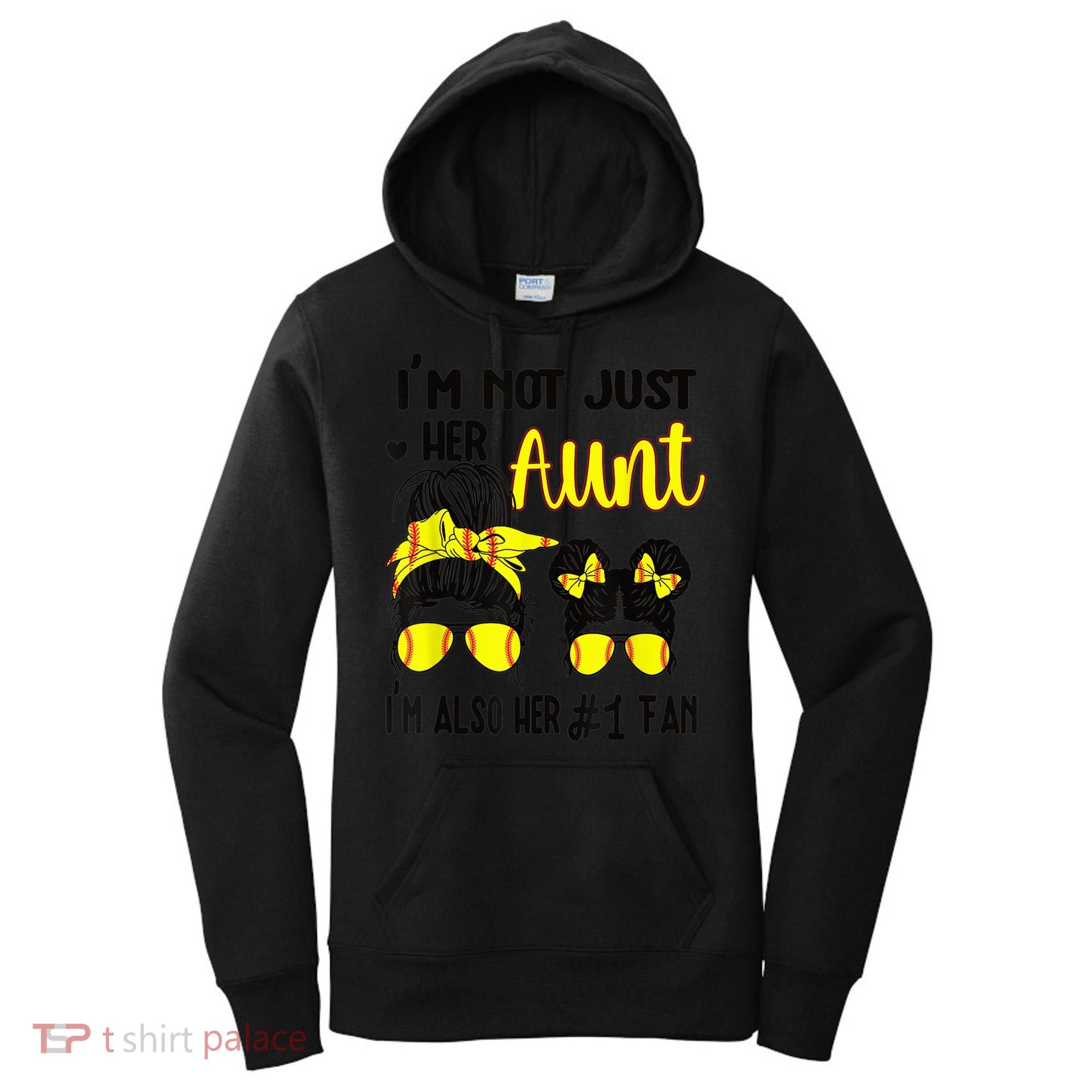 Softball Aunt Niece Fan Baseball Softball Auntie Women's Hoodie