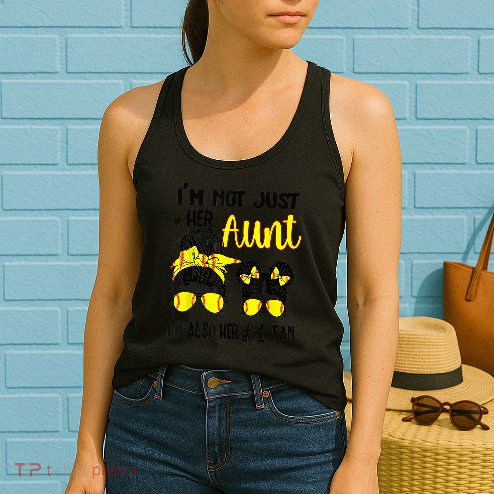 Softball Aunt Niece Fan Baseball Softball Auntie Women's Tank Top