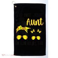 Softball Aunt Niece Fan Baseball Softball Auntie Golf Towel thumb 0