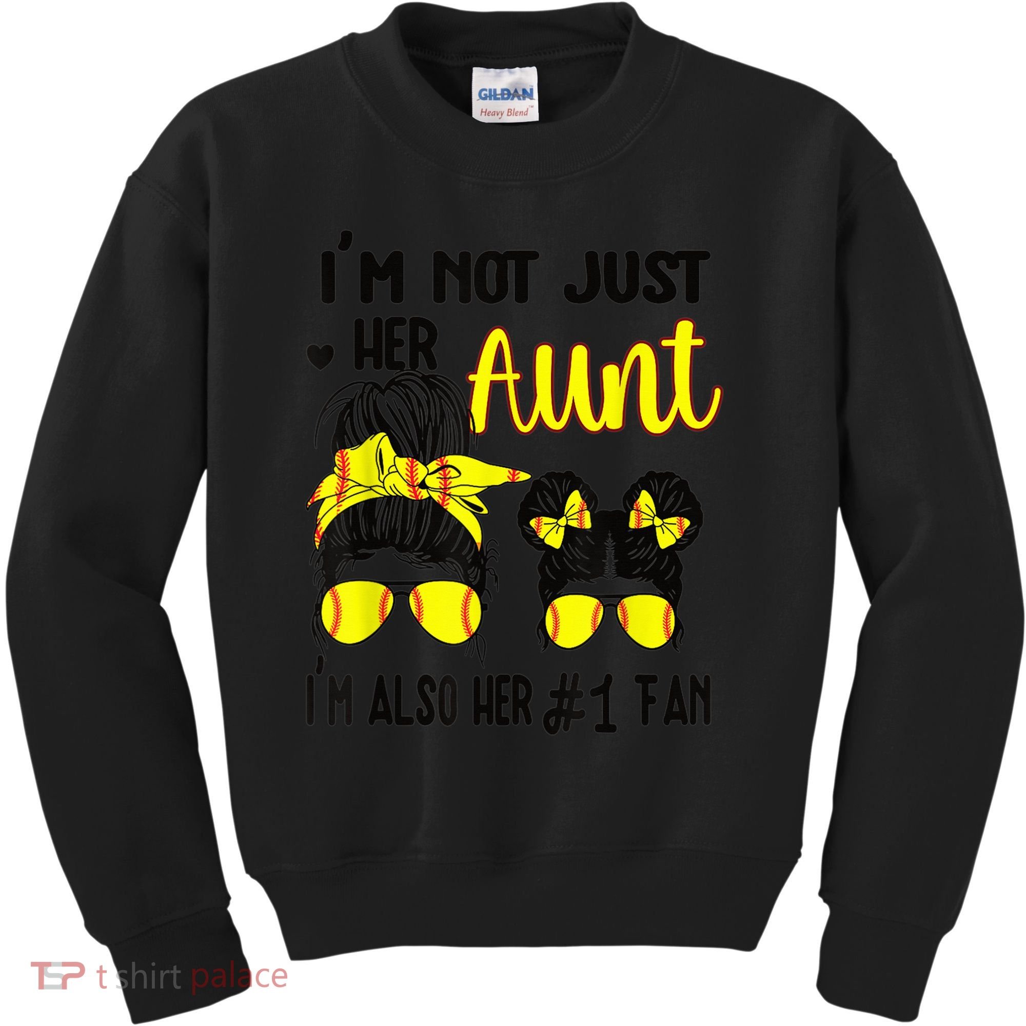 Softball Aunt Niece Fan Baseball Softball Auntie Kids Sweatshirt