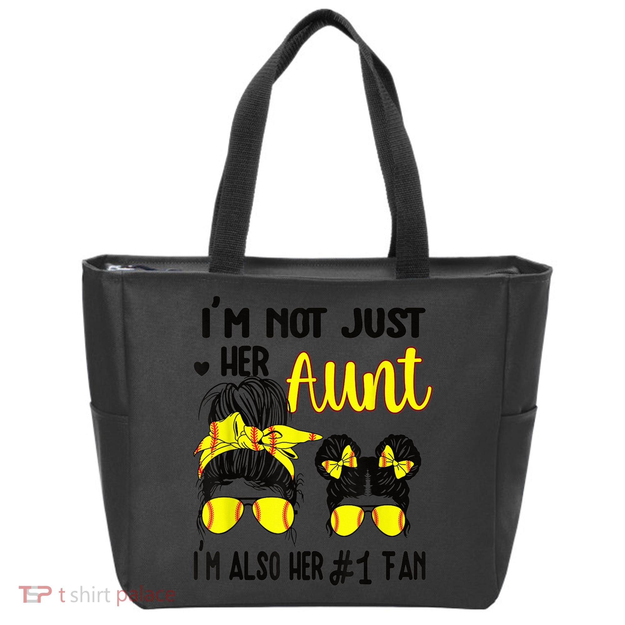 Softball Aunt Niece Fan Baseball Softball Auntie Tote Bag