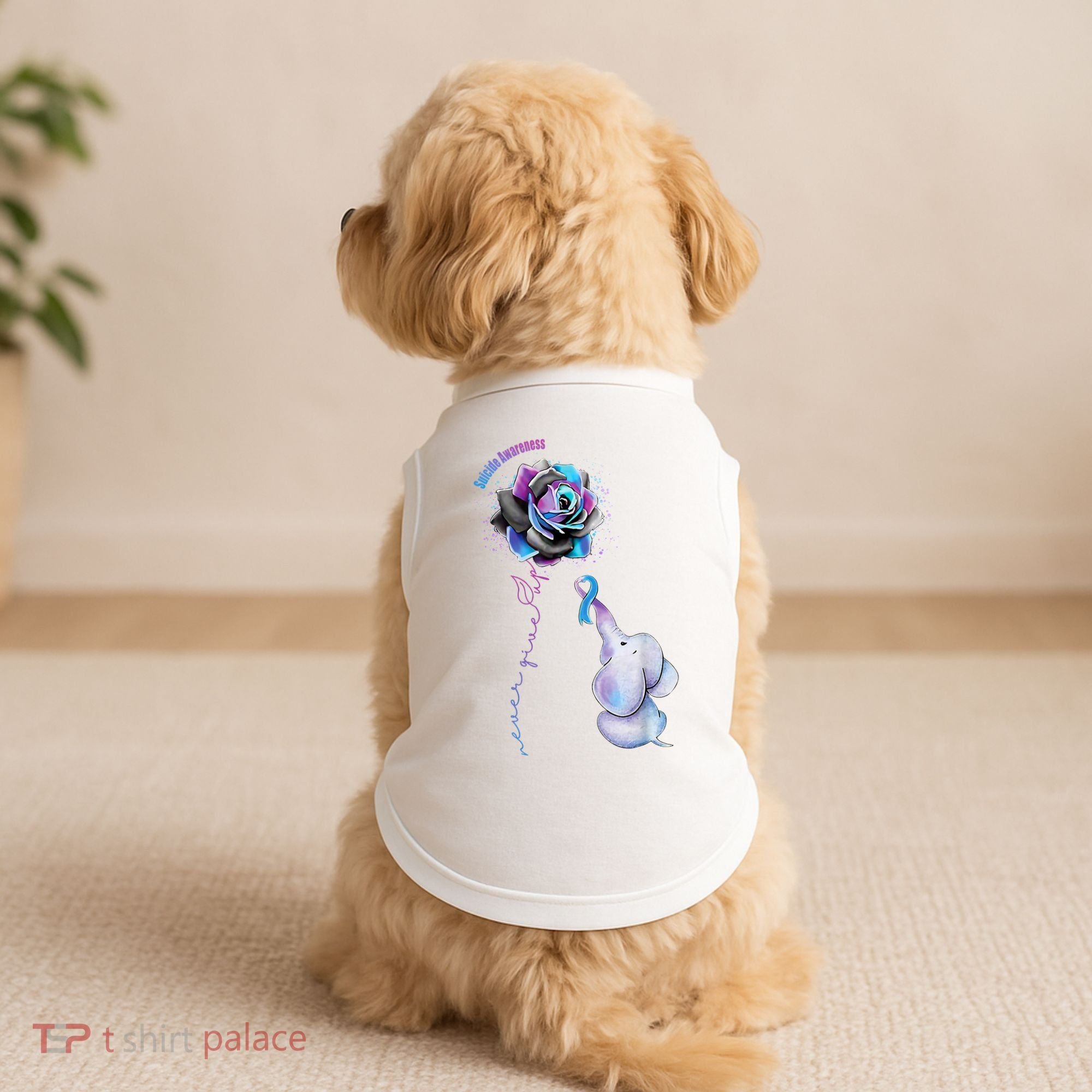 Suicide Awareness Never Give Up Elephant Doggie Tank