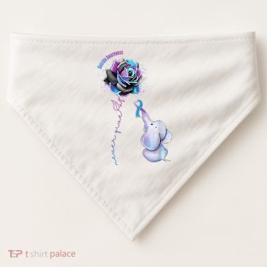 Suicide Awareness Never Give Up Elephant USA-Made Doggie Bandana