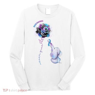 Suicide Awareness Never Give Up Elephant Long Sleeve Shirt