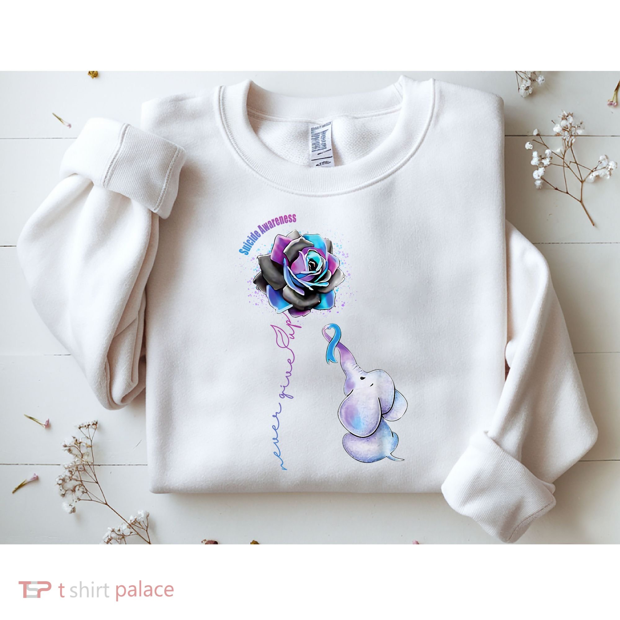Suicide Awareness Never Give Up Elephant Sweatshirt