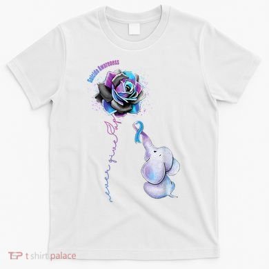 Suicide Awareness Never Give Up Elephant T-Shirt