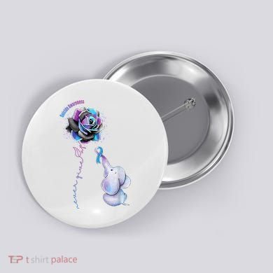 Suicide Awareness Never Give Up Elephant Button