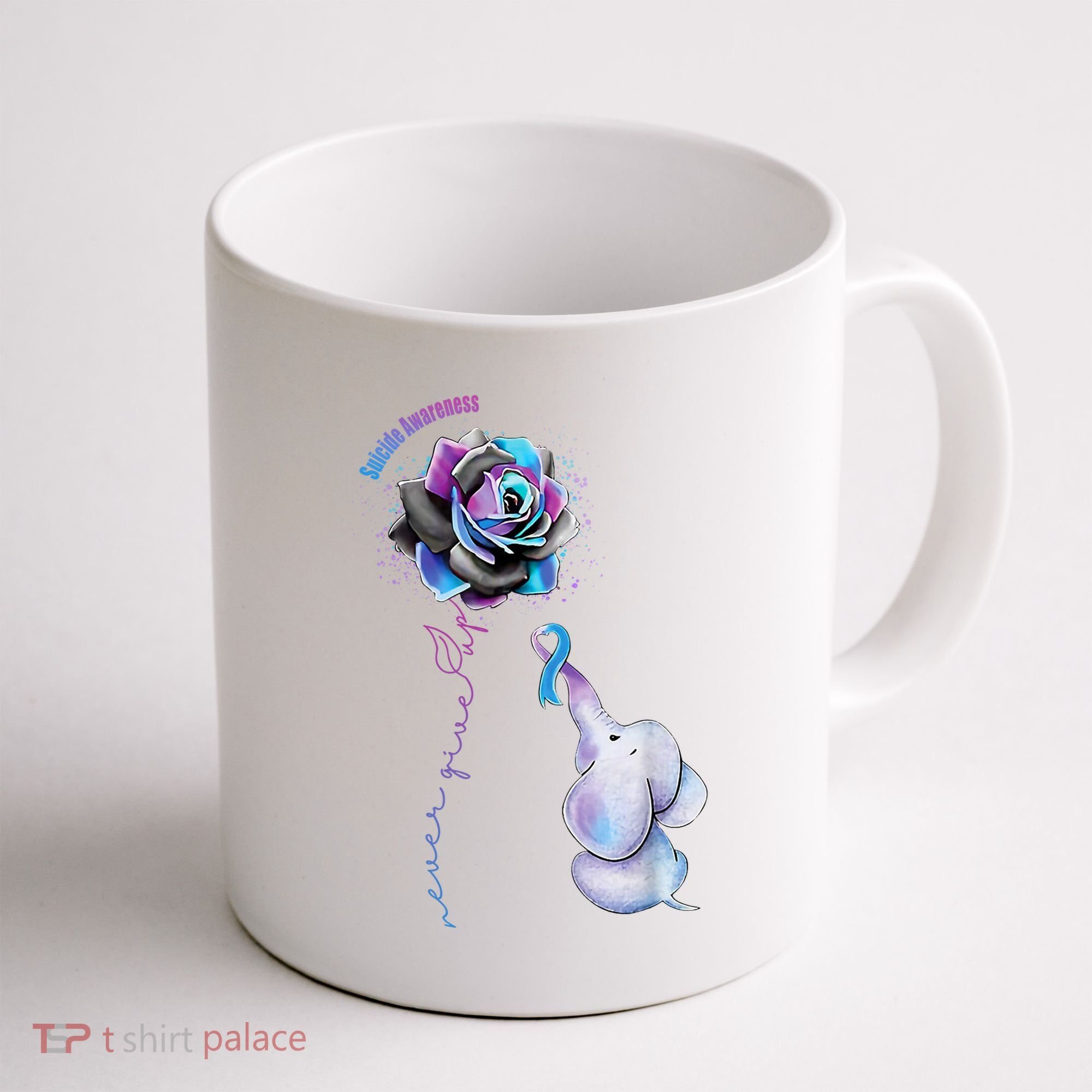 Suicide Awareness Never Give Up Elephant Coffee Mug