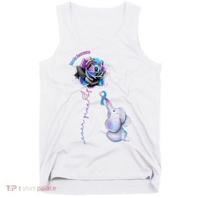Suicide Awareness Never Give Up Elephant Tank Top