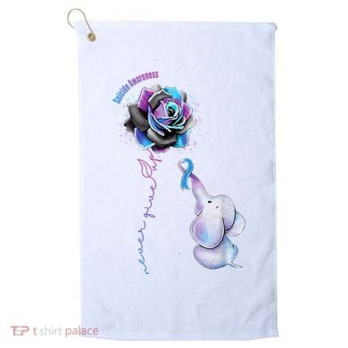 Suicide Awareness Never Give Up Elephant Golf Towel