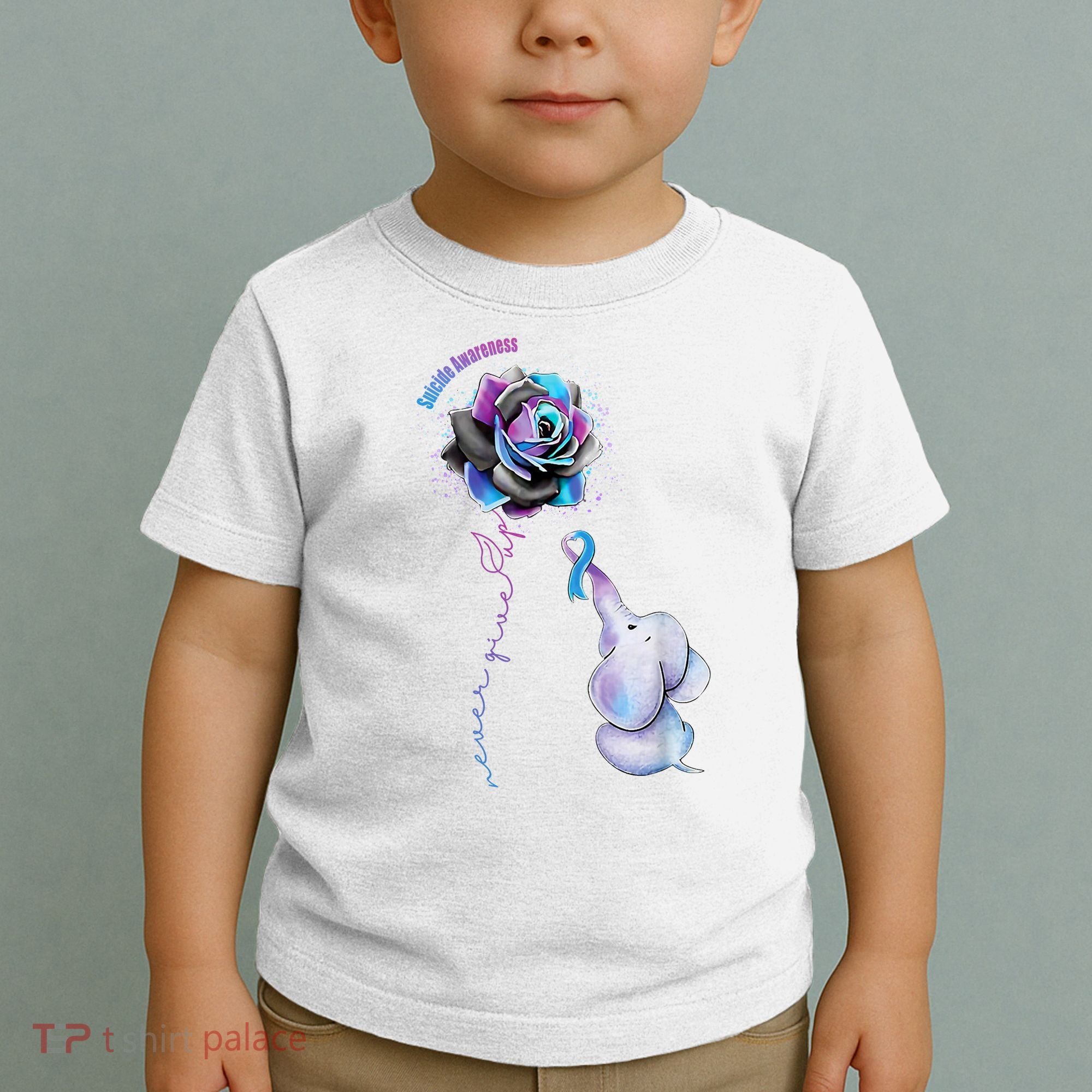 Suicide Awareness Never Give Up Elephant Toddler T-Shirt