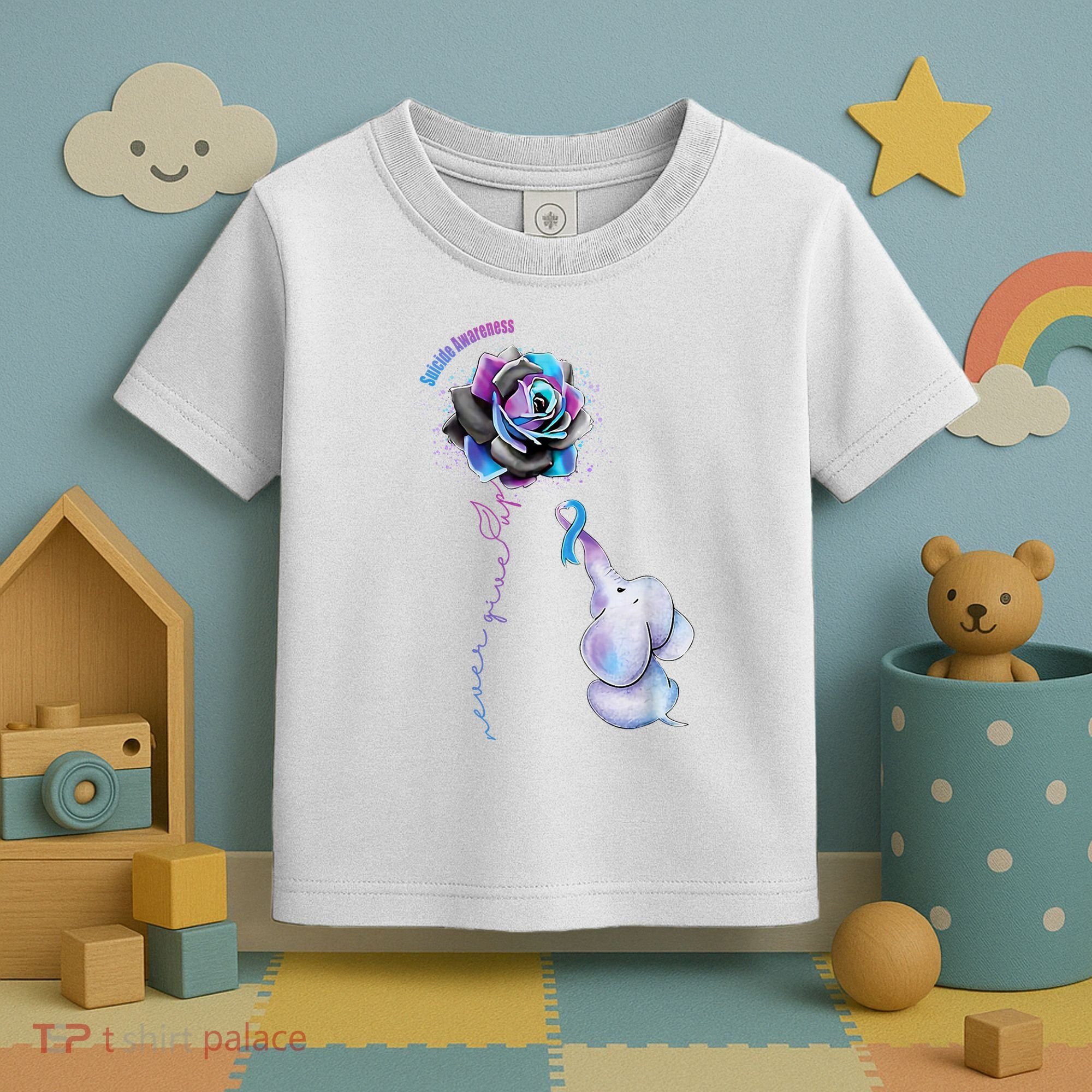 Suicide Awareness Never Give Up Elephant Toddler T-Shirt