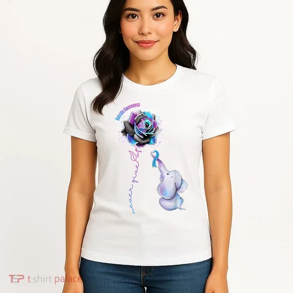 Suicide Awareness Never Give Up Elephant Women's T-Shirt