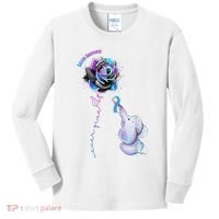 Suicide Awareness Never Give Up Elephant Kids Long Sleeve Shirt thumb 0