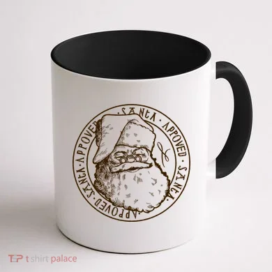 Santa Approved Stamp Coffee Mug back