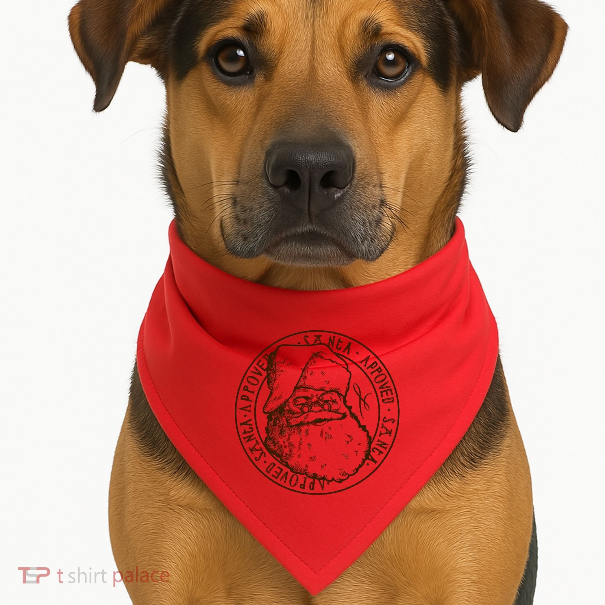 Santa Approved Stamp USA-Made Doggie Bandana