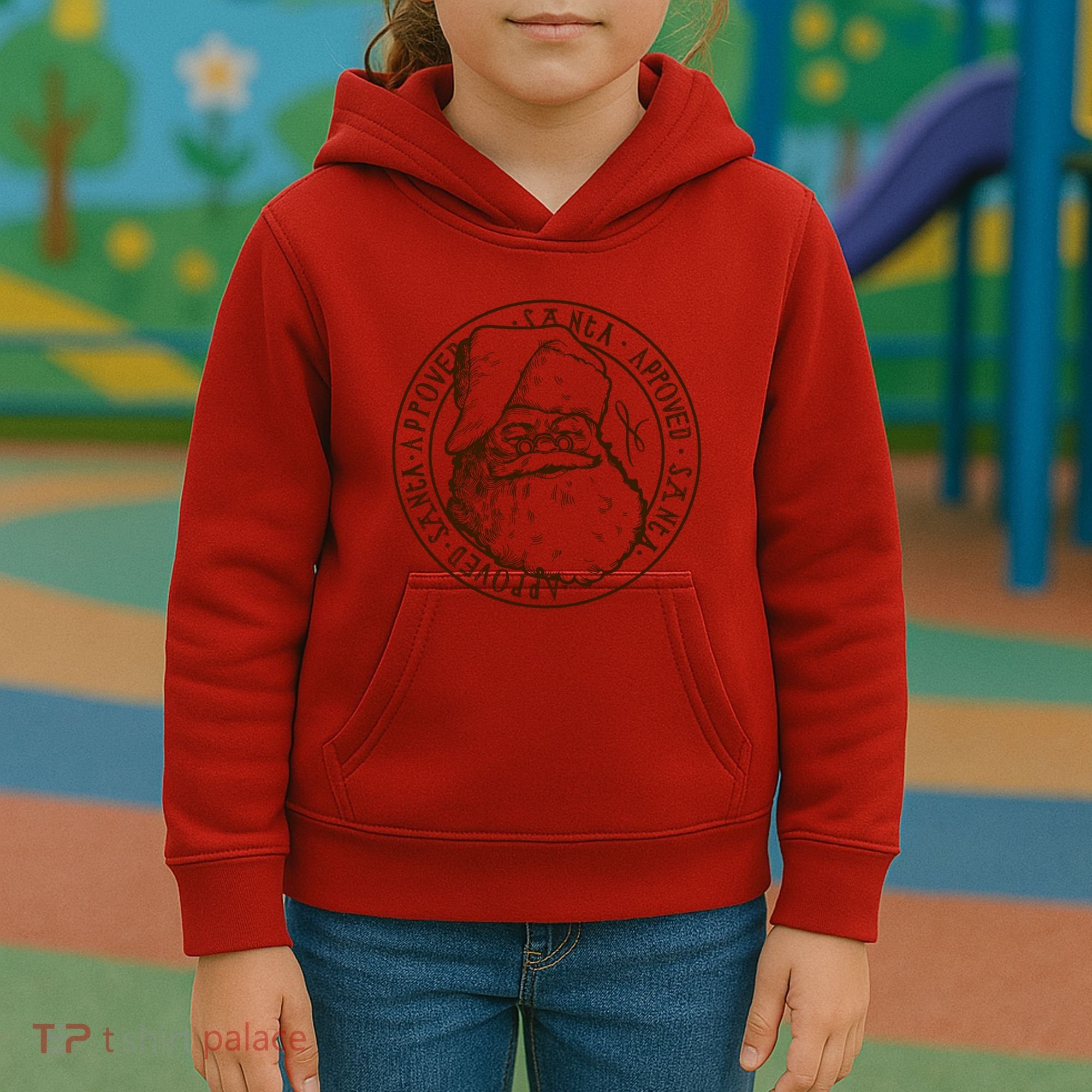 Santa Approved Stamp Kids Hoodie