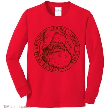Santa Approved Stamp Kids Long Sleeve Shirt