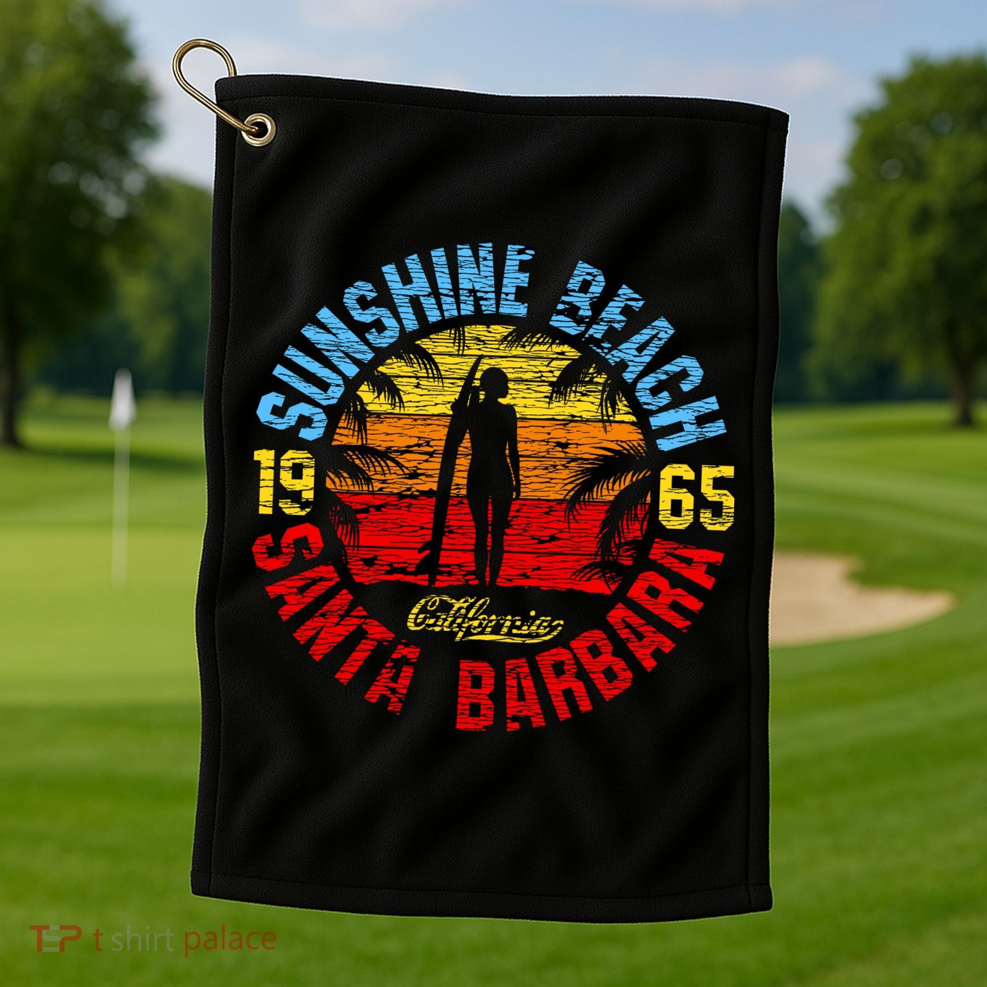 Santa Barbara California Golf Towel