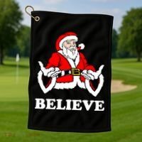 Santa Believe Golf Towel thumb 1