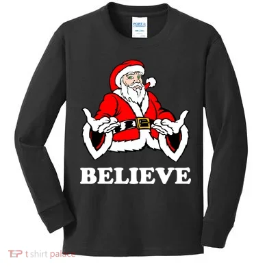 Santa Believe Kids Long Sleeve Shirt